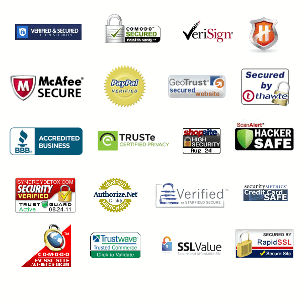 A number of different trust badges